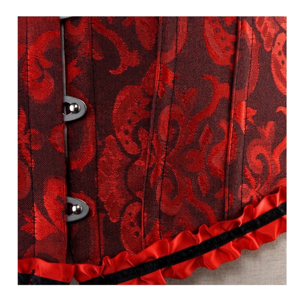 Lace up Back Sexy Floral Corset Lingerie - Picture 5 of 6
